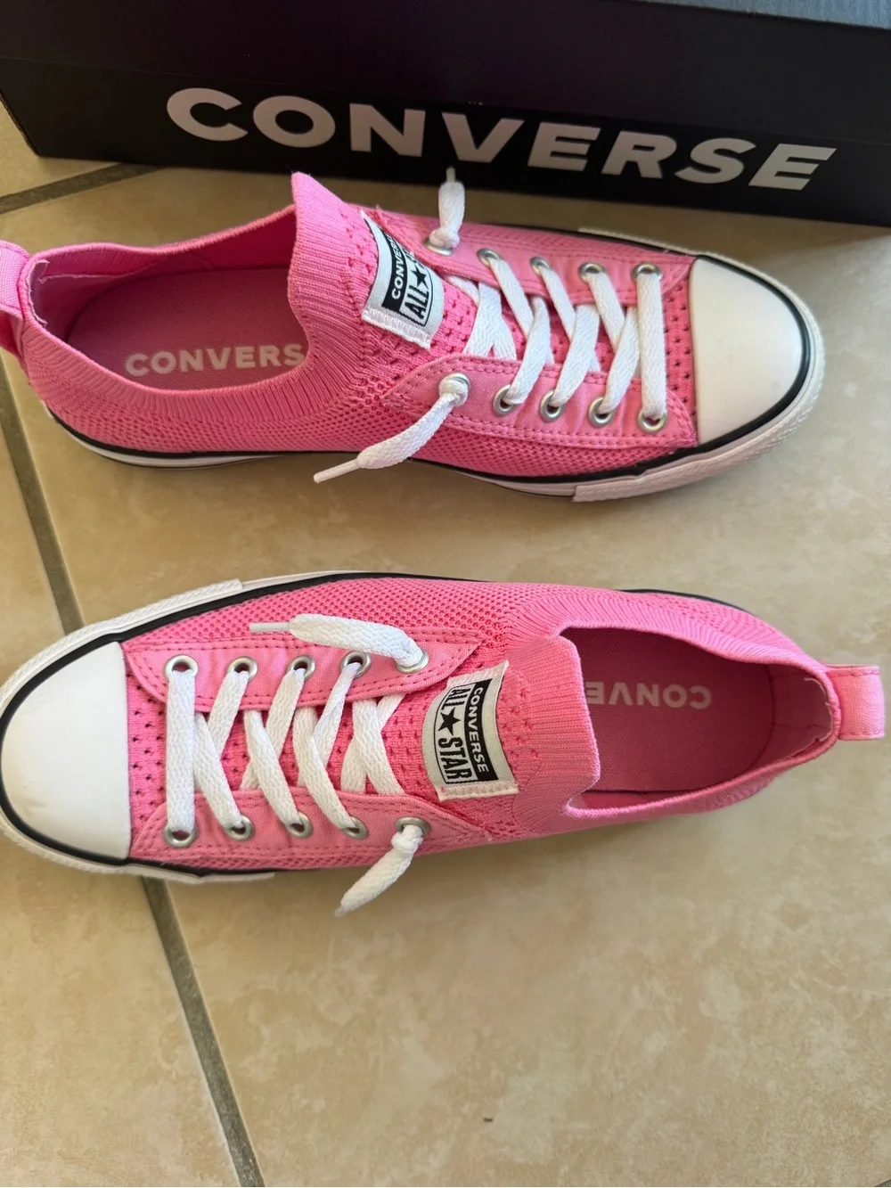 Converse Low Top Sneakers in Pink with White Accents